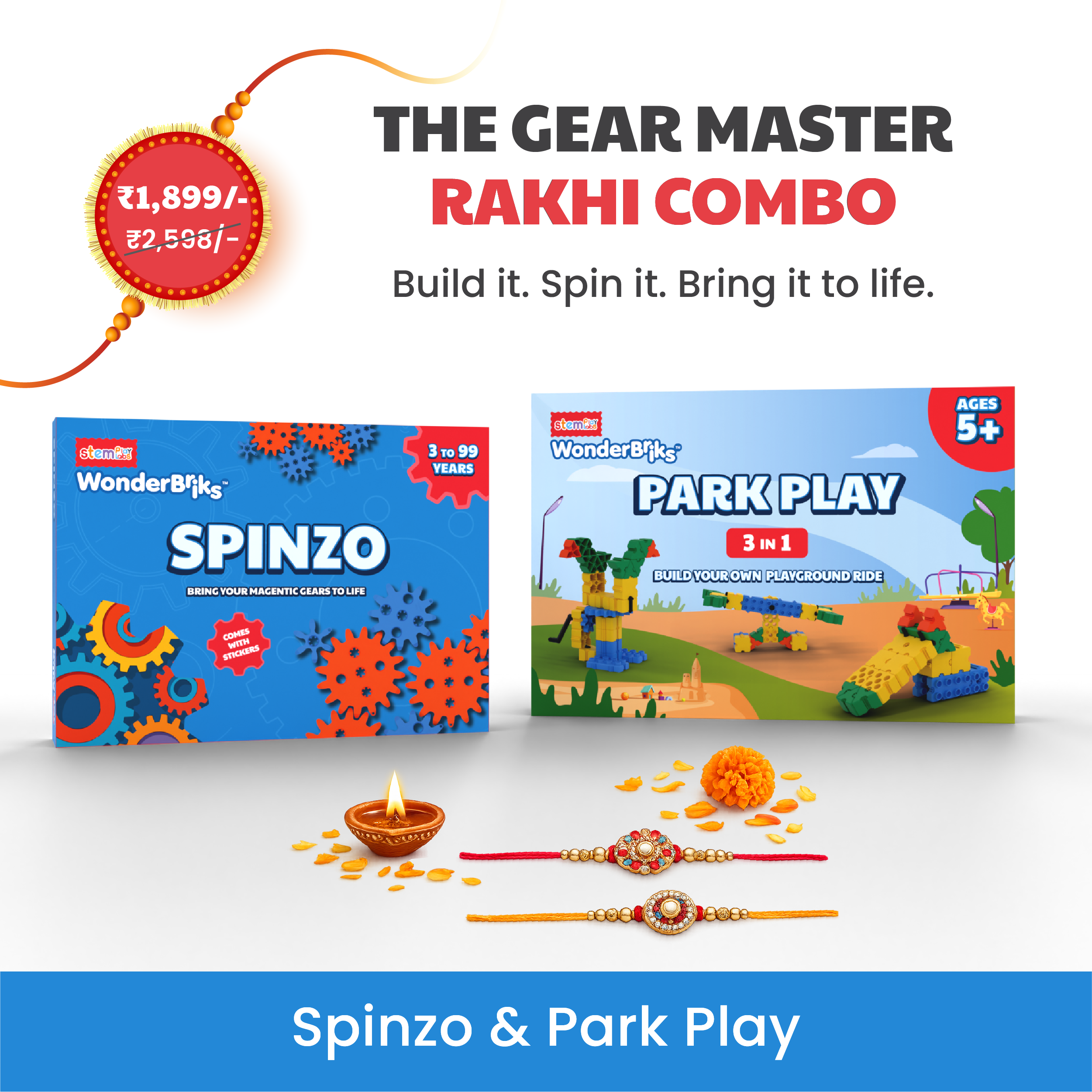 The Gear Master Rakhi Combo [Spinzo + Park Play]
