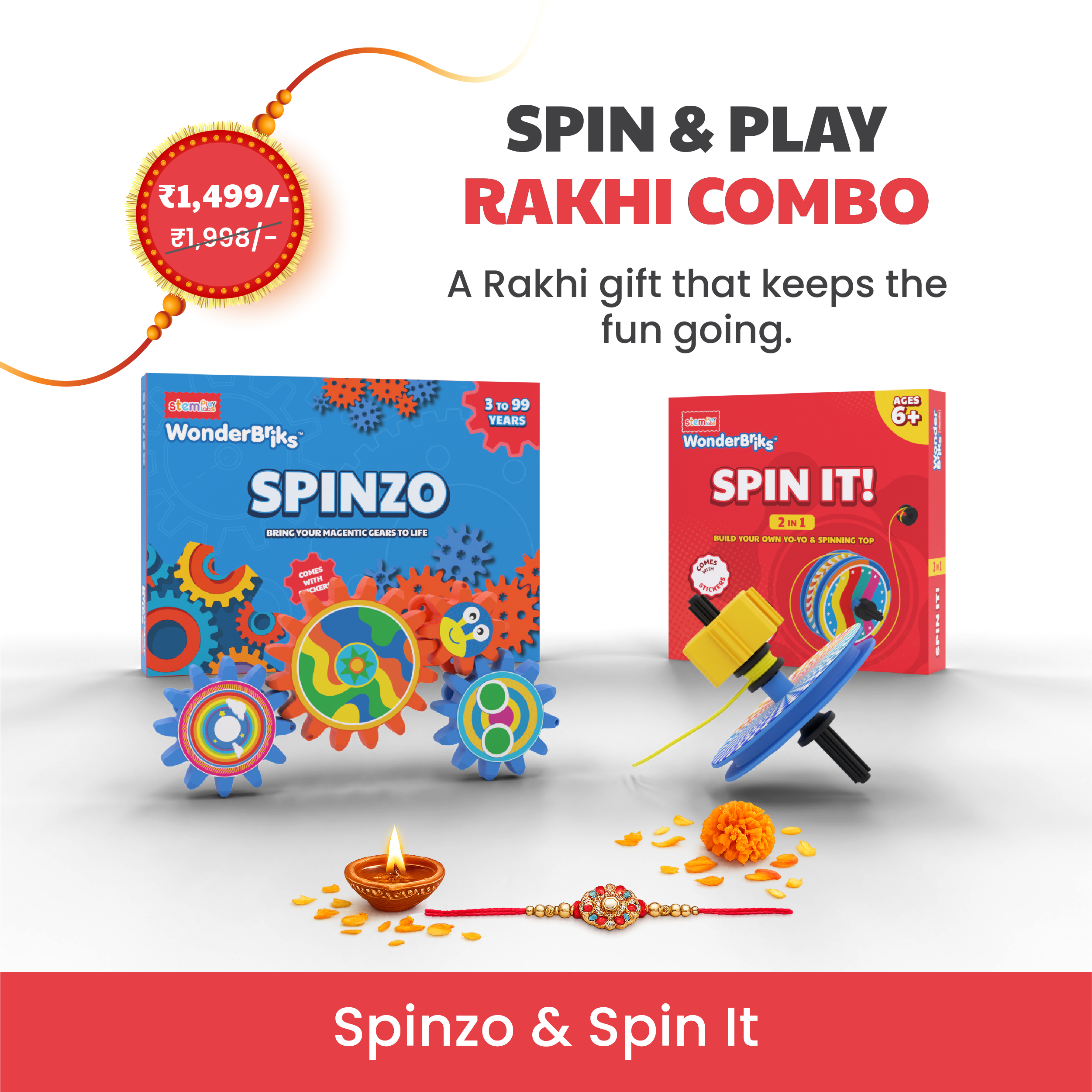 Spin & Play Rakhi Combo [Spinzo + Spin it!]