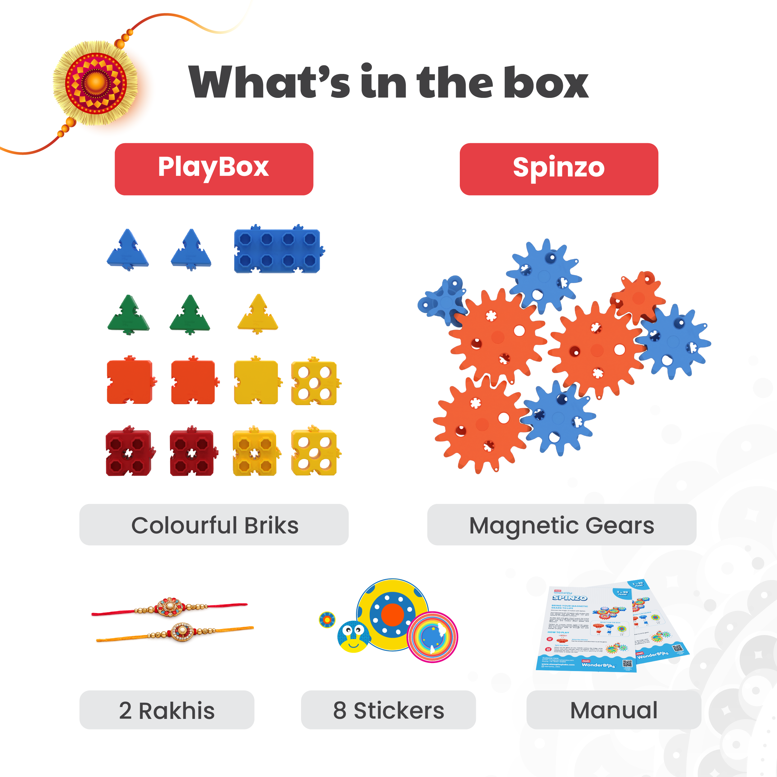 The Ultimate Builder Rakhi Combo [PlayBox + Spinzo]