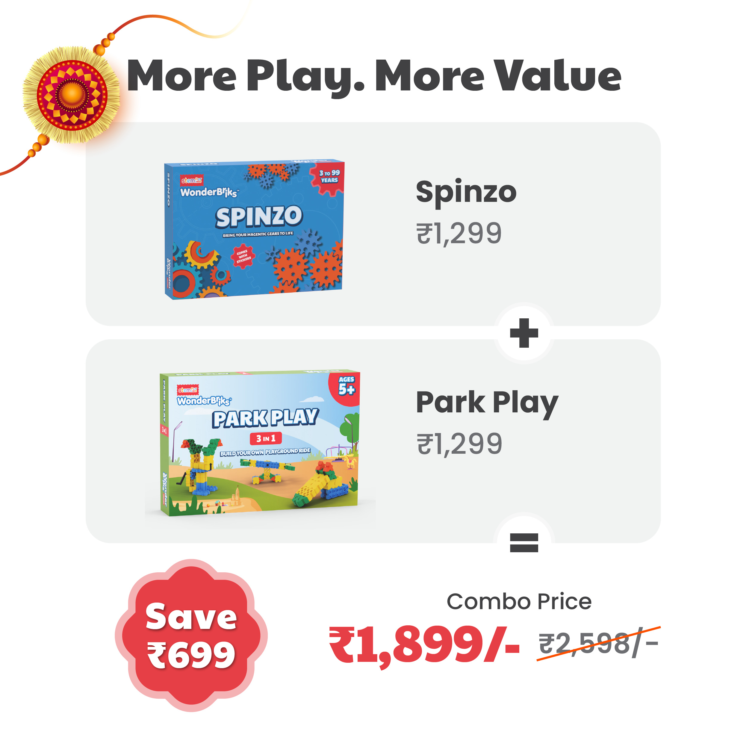 The Gear Master Rakhi Combo [Spinzo + Park Play]