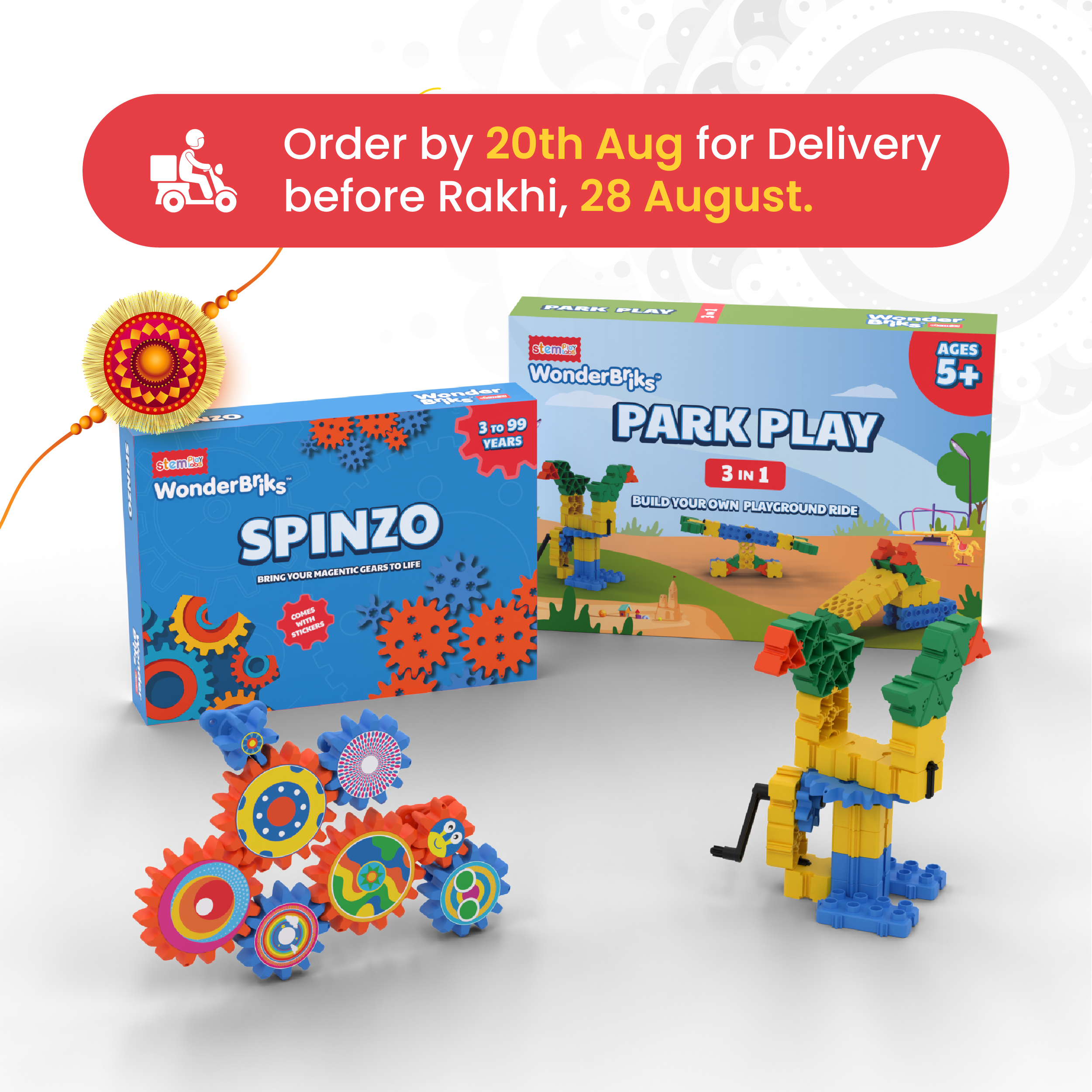 The Gear Master Rakhi Combo [Spinzo + Park Play]